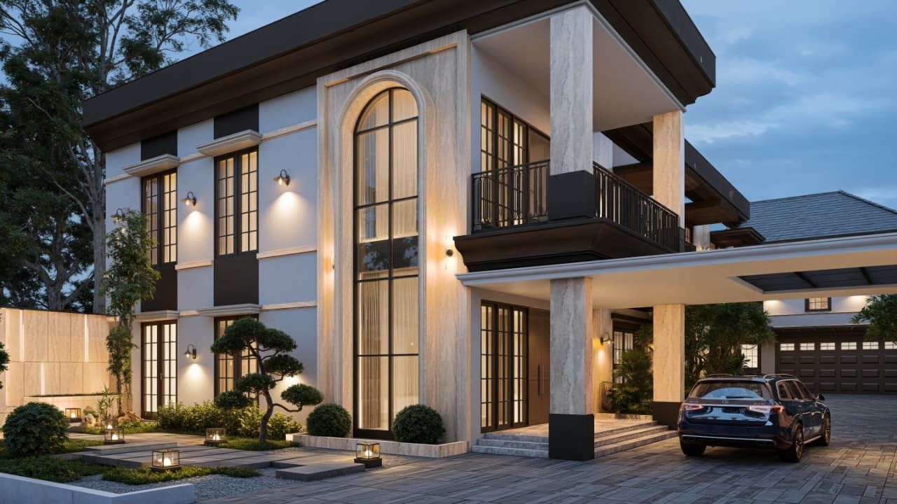 Rumah Menteng detail fasad